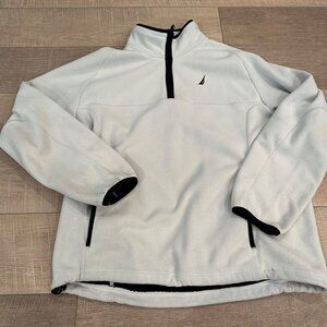 NAUTICA WHITE 3/4 ZIP PULLOVER LARGE MENS
